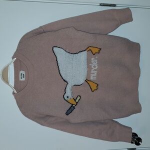 Aelfric Eden Murder Goose Graphic Knit Sweater Size Large